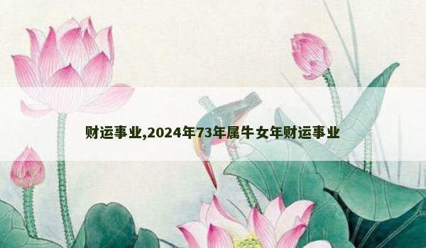 财运事业,2024年73年属牛女年财运事业