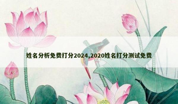 姓名分析免费打分2024,2020姓名打分测试免费