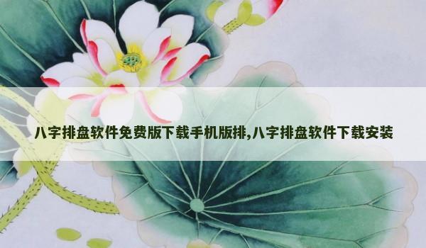 八字排盘软件免费版下载手机版排,八字排盘软件下载安装