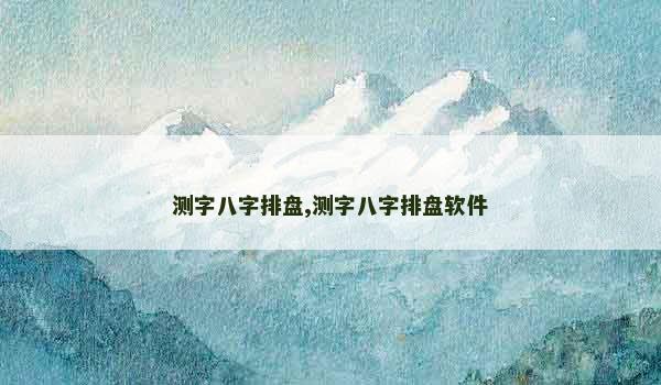 测字八字排盘,测字八字排盘软件