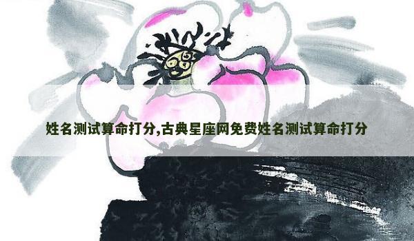 姓名测试算命打分,古典星座网免费姓名测试算命打分