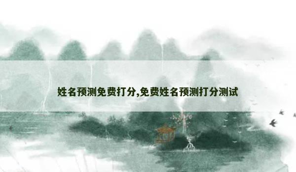 姓名预测免费打分,免费姓名预测打分测试