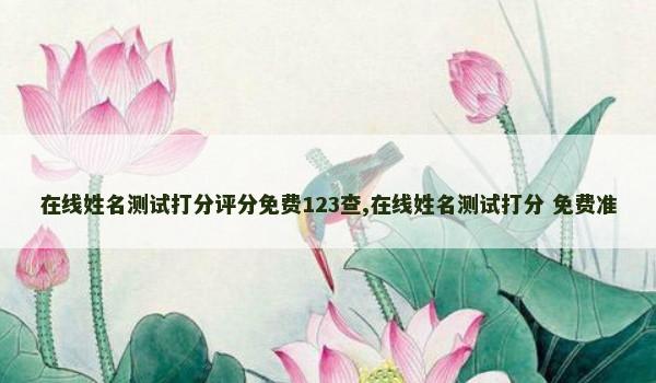 在线姓名测试打分评分免费123查,在线姓名测试打分 免费准