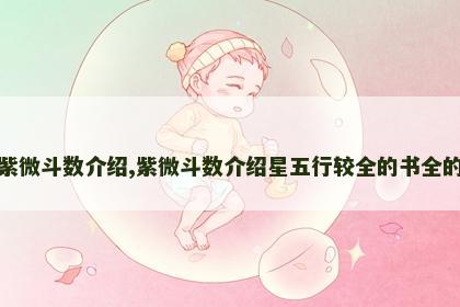 紫微斗数介绍,紫微斗数介绍星五行较全的书全的