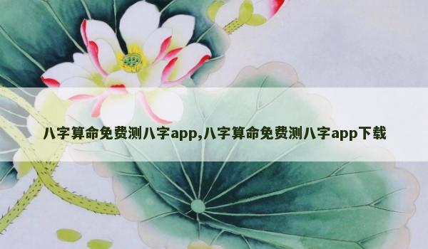 八字算命免费测八字app,八字算命免费测八字app下载