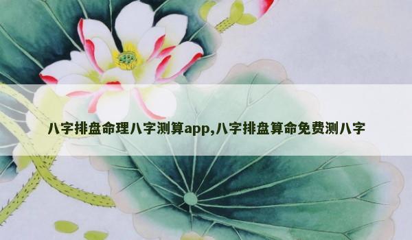 八字排盘命理八字测算app,八字排盘算命免费测八字