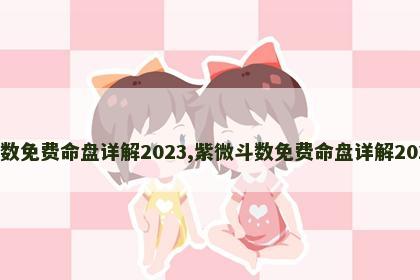 紫微斗数免费命盘详解2023,紫微斗数免费命盘详解2023运势