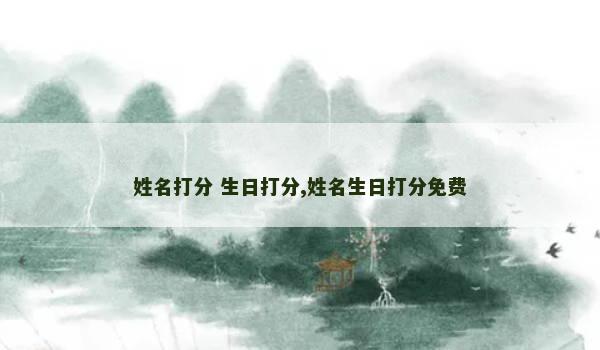 姓名打分 生日打分,姓名生日打分免费