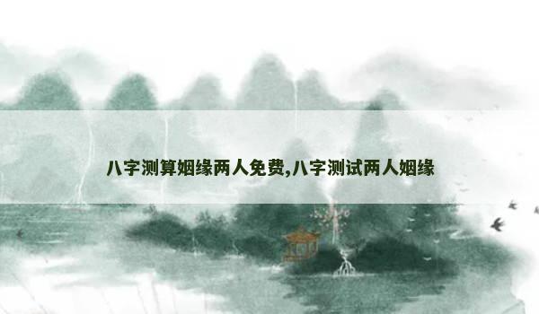 八字测算姻缘两人免费,八字测试两人姻缘